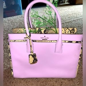 Large Kate Spade Snakeskin & Lavender Purse